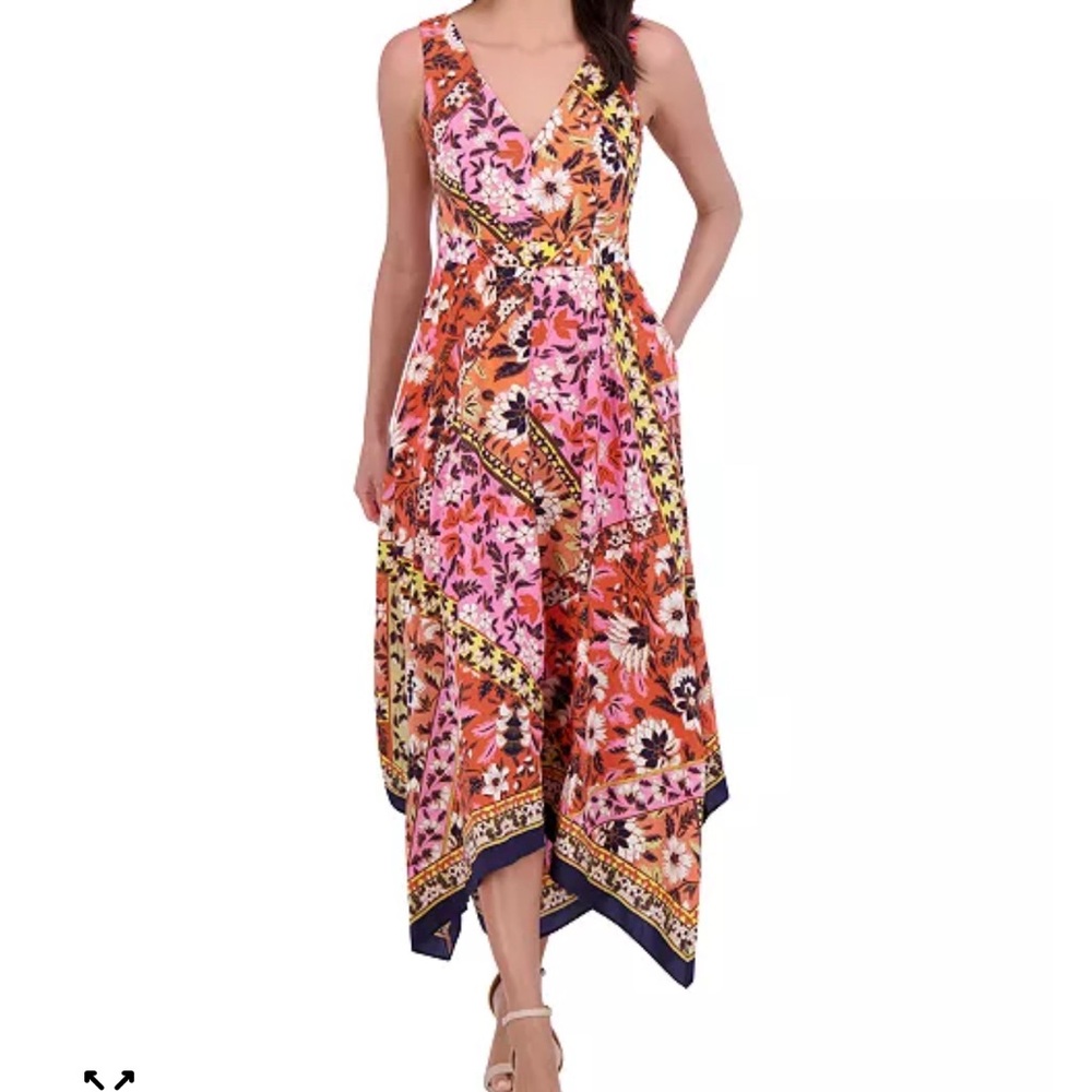 NWT Vince Camuto Floral Maxi Dress - Pink and Orange